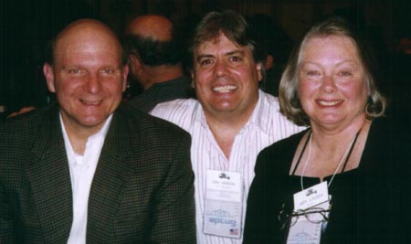 Microsoft CEO Steve Ballmer with Dan Hanson and Judy Lococo